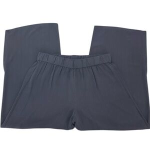 Eileen Fisher Noctn Black Pull On Pant 100% Silk Pet Med Side Slit S2GC1-P4641P